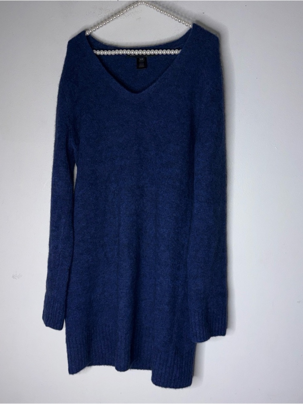 marc by marc‎ jacobs Blue Merino Wool Yak Blend V Neck Sweater Dress Large